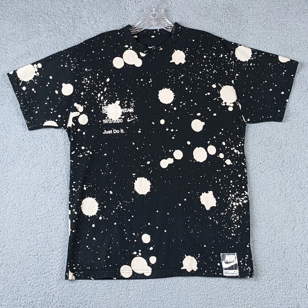 Nike Men's Paint Splash Black/White T Shirt All Over Print Graphic Medium - Picture 3 of 8